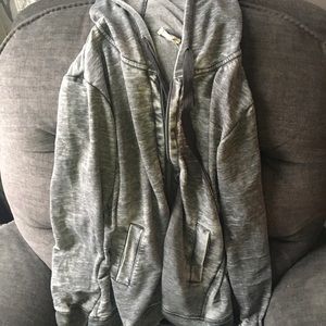 EUC Grey denim-patterned XL Jane & Delancey hoodie